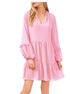 Cece Clip Dot Babydoll Dress